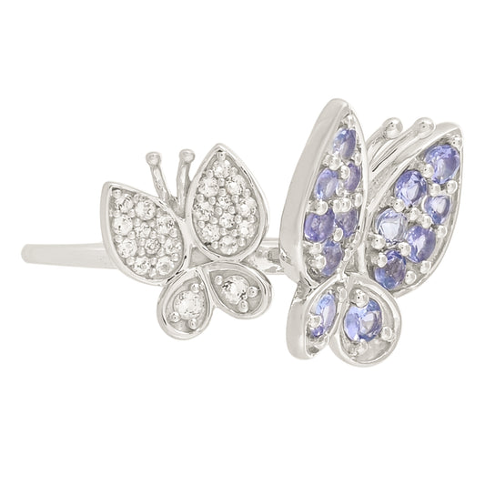 Anel de Prata com Tanzanite Contraste: Cabeca de Veado (800)