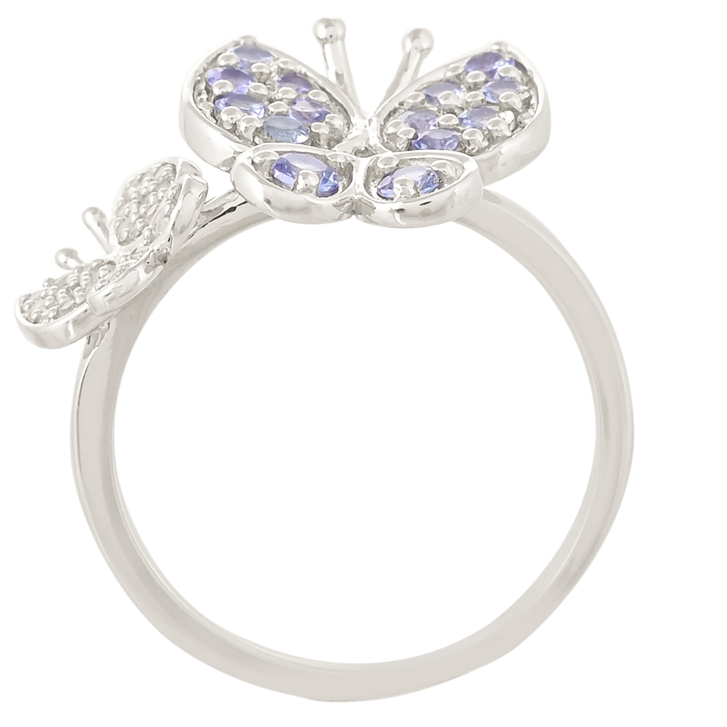 Anel de Prata com Tanzanite Contraste: Cabeca de Veado (800)