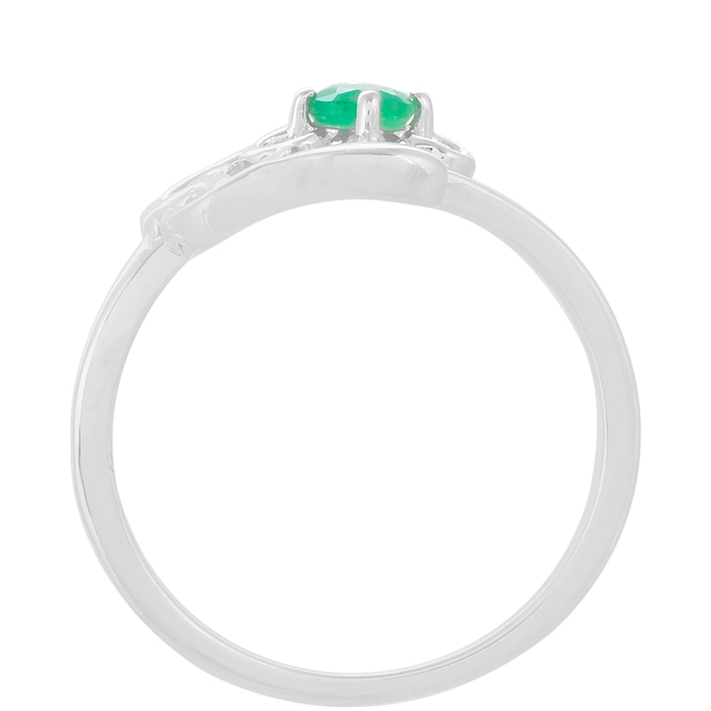 Anel de Prata com Esmeralda do Brasil