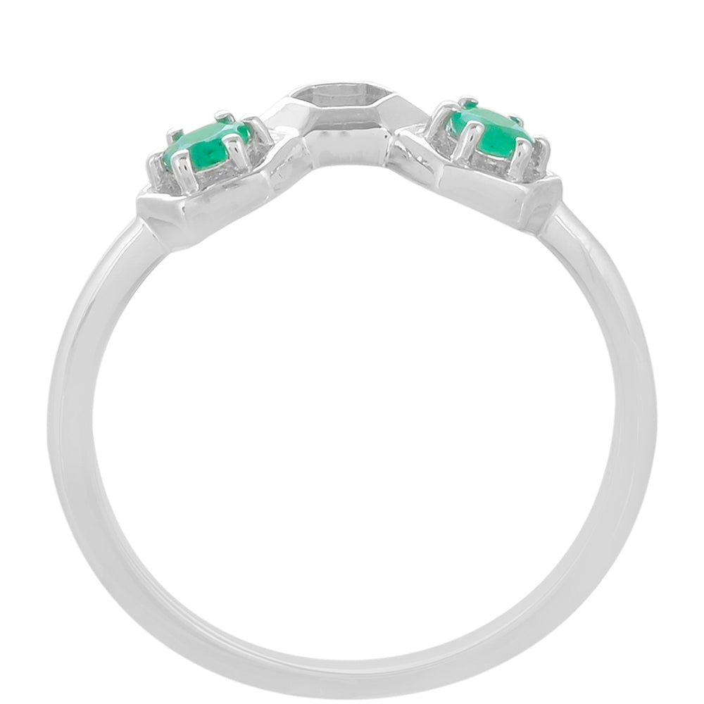 Anel de Prata com Esmeralda do Brasil