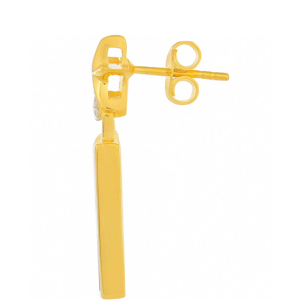 Brincos de Prata com Banho de Ouro com Cornalina e Topázio Branco