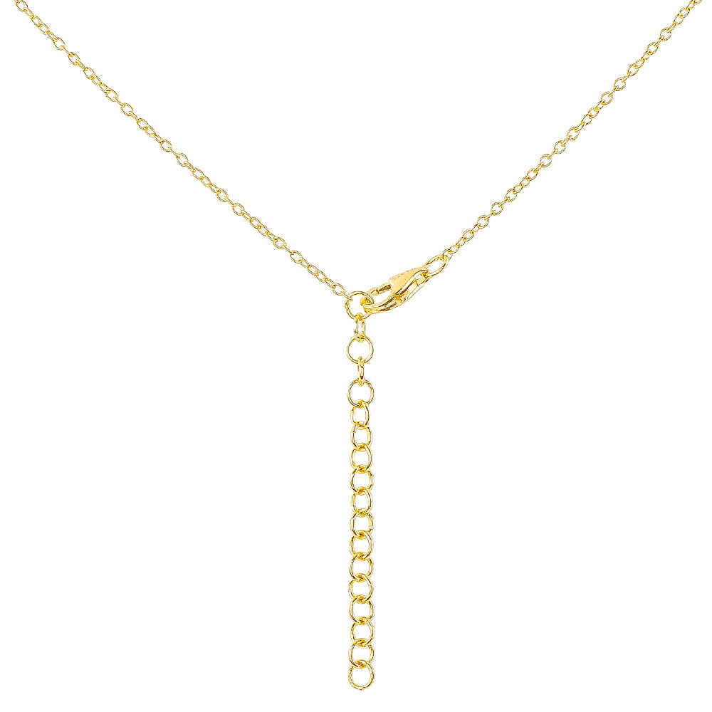 Colar de Prata com Banho de Ouro com Quartzo Rosa e Topázio Verde Samambaia Contraste: Cabeca de Veado (800)