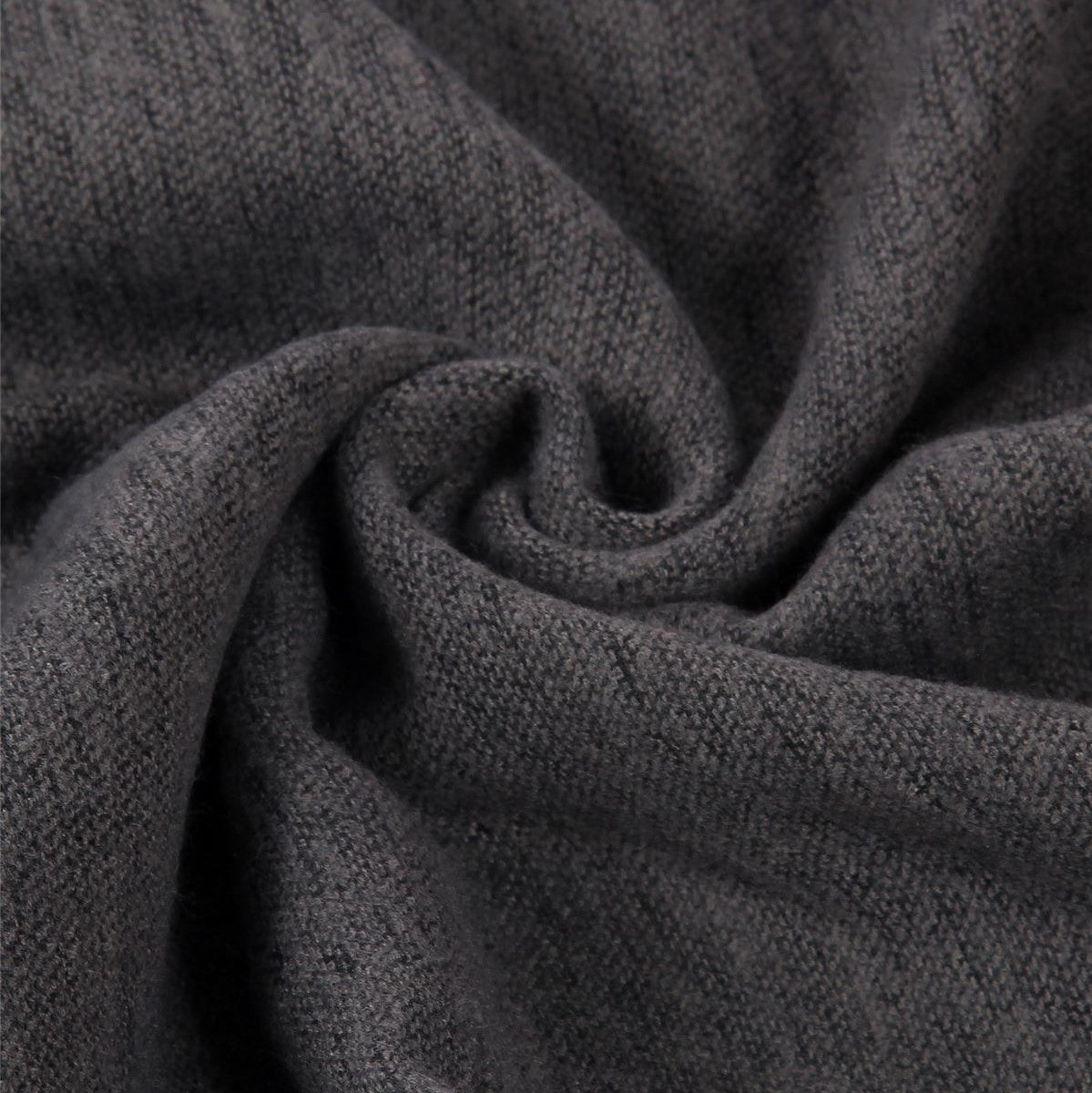 Xaile com Pom Pom de Pele Verdadeira, 60 cm x 170 cm, Cinzento