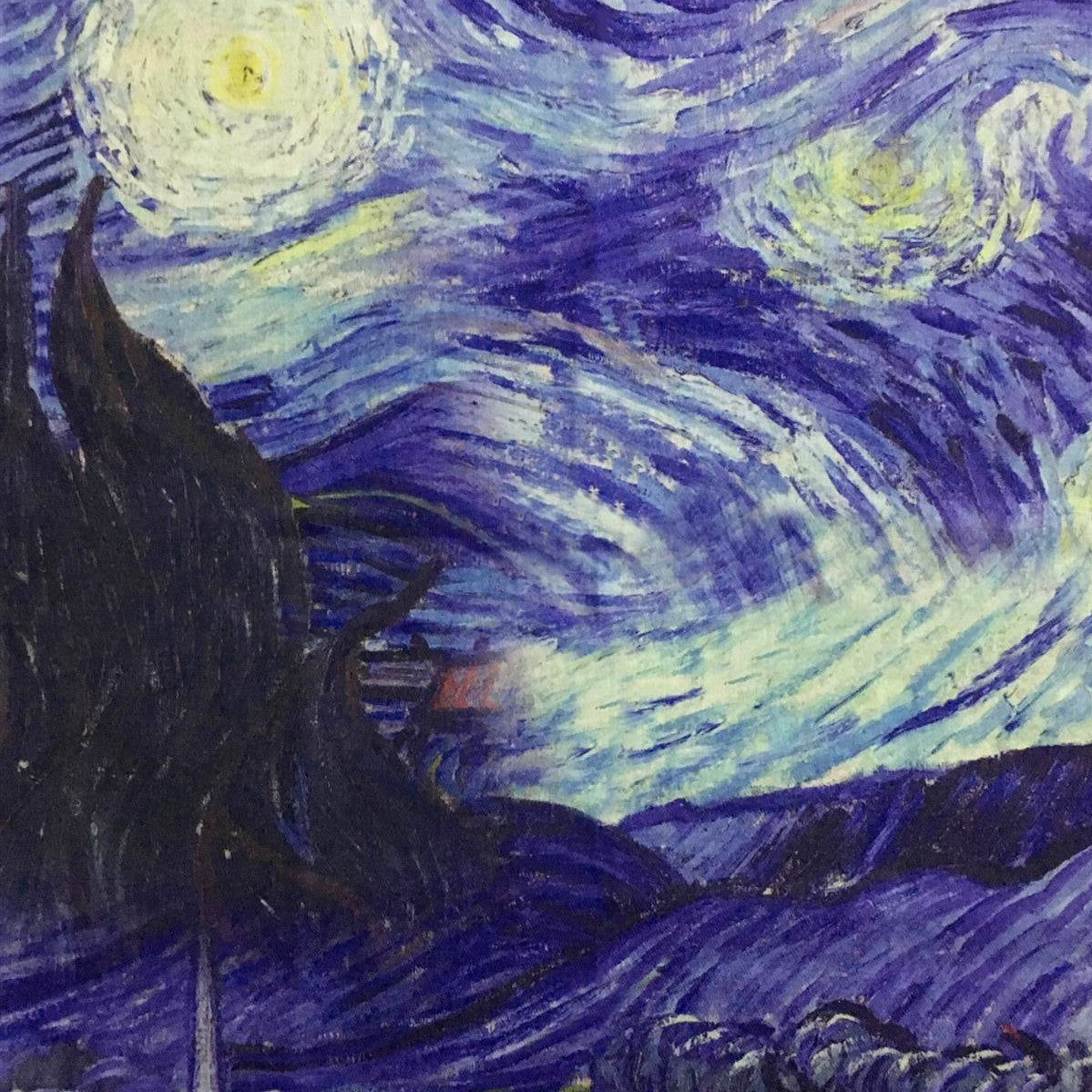 Xaile de Lã, 70 cm x 180 cm, Van Gogh - Starry Night