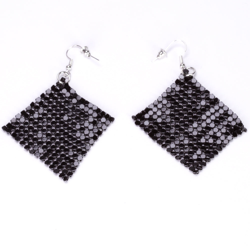 Conjunto de Liga de Ouro com Cristal Emporia® Preto ( Colar+Brincos )