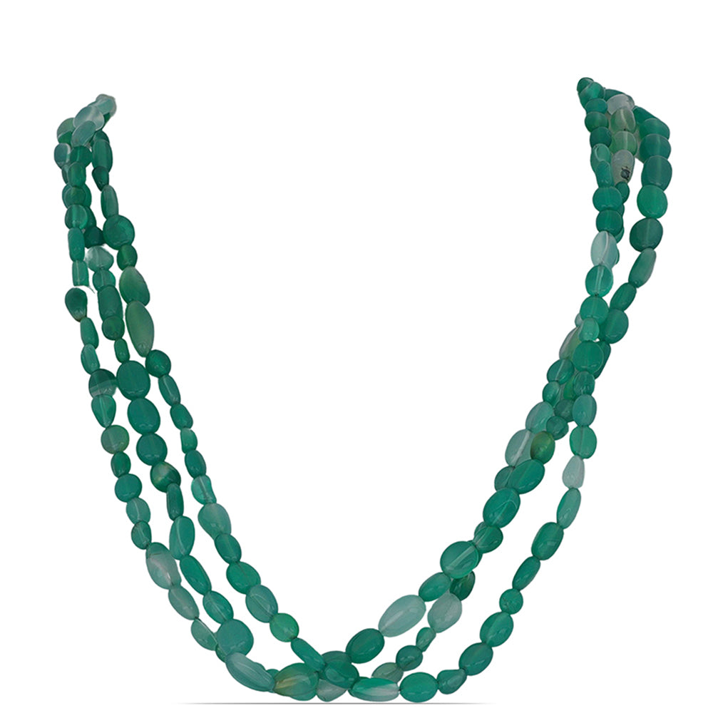 Colar de Prata com Banho de Ouro com Ágata Verde de Spruce Pine