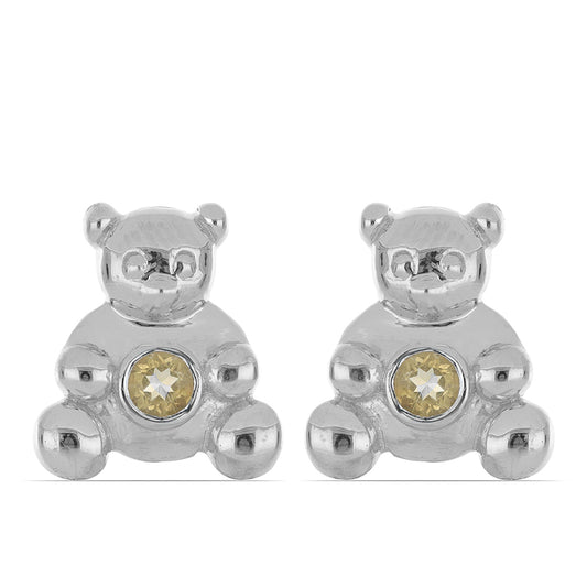 Brincos de Prata com Citrino de Ural