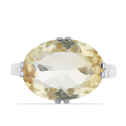 Anel de Prata com Citrino de Ural