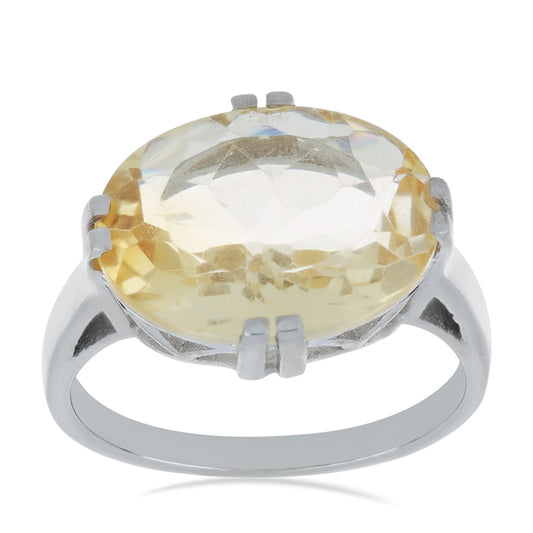 Anel de Prata com Citrino de Ural