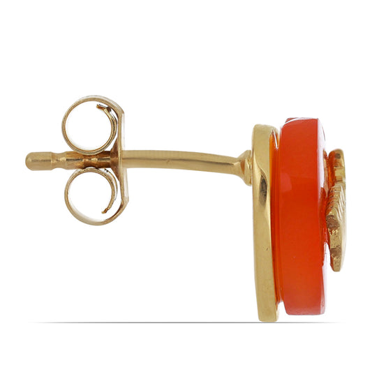 Brincos de Prata com Banho de Ouro com Cornalina de Tagebau