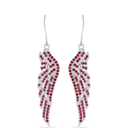 Brincos de Prata com Rubi de Madagáscar Contraste: Cabeca de Veado (800)