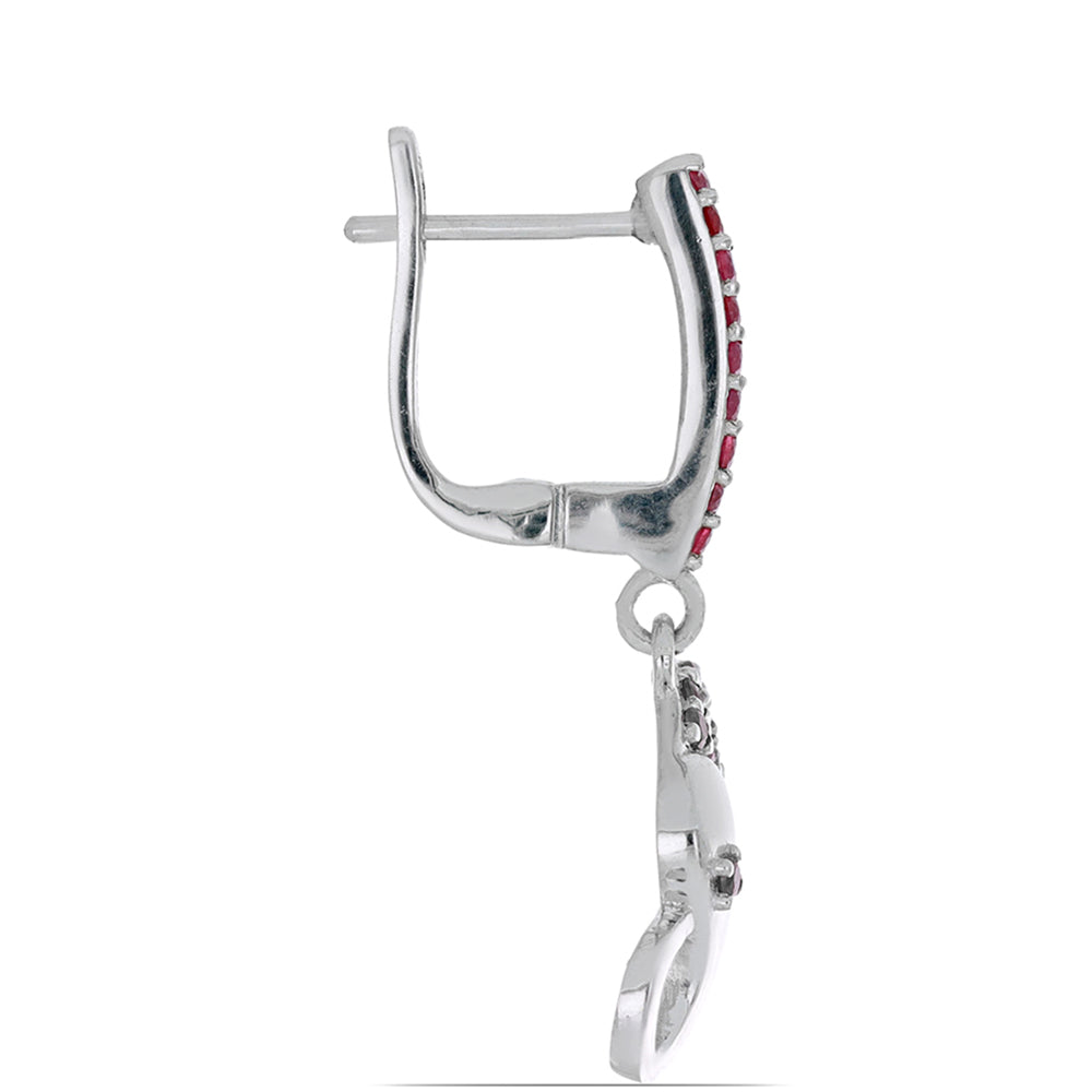 Brincos de Prata com Rubi de Madagáscar Contraste: Cabeca de Veado (800)