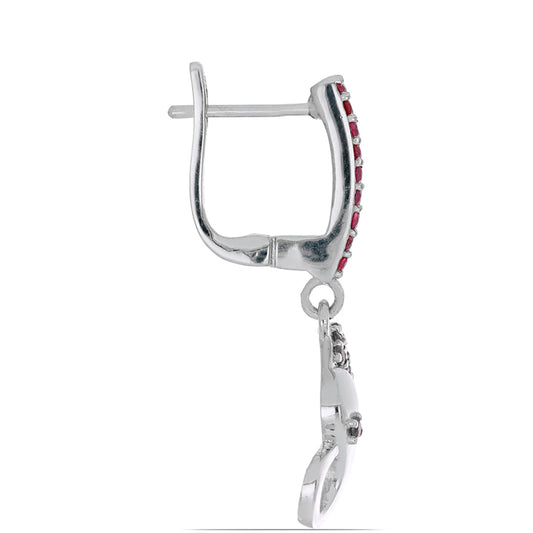 Brincos de Prata com Rubi de Madagáscar Contraste: Cabeca de Veado (800)