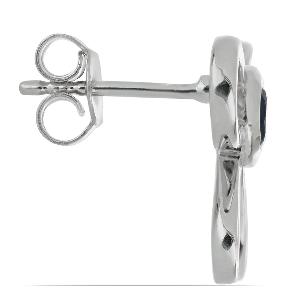 Brincos de Prata com Safira Azul de Rosebery