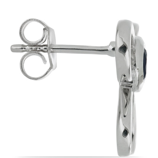 Brincos de Prata com Safira Azul de Rosebery