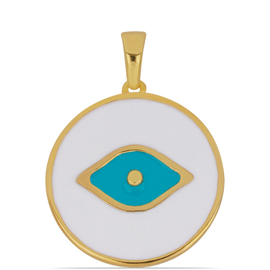 Pendente de Prata com Banho de Ouro com Esmalte Contraste: Cabeca de Veado (800)