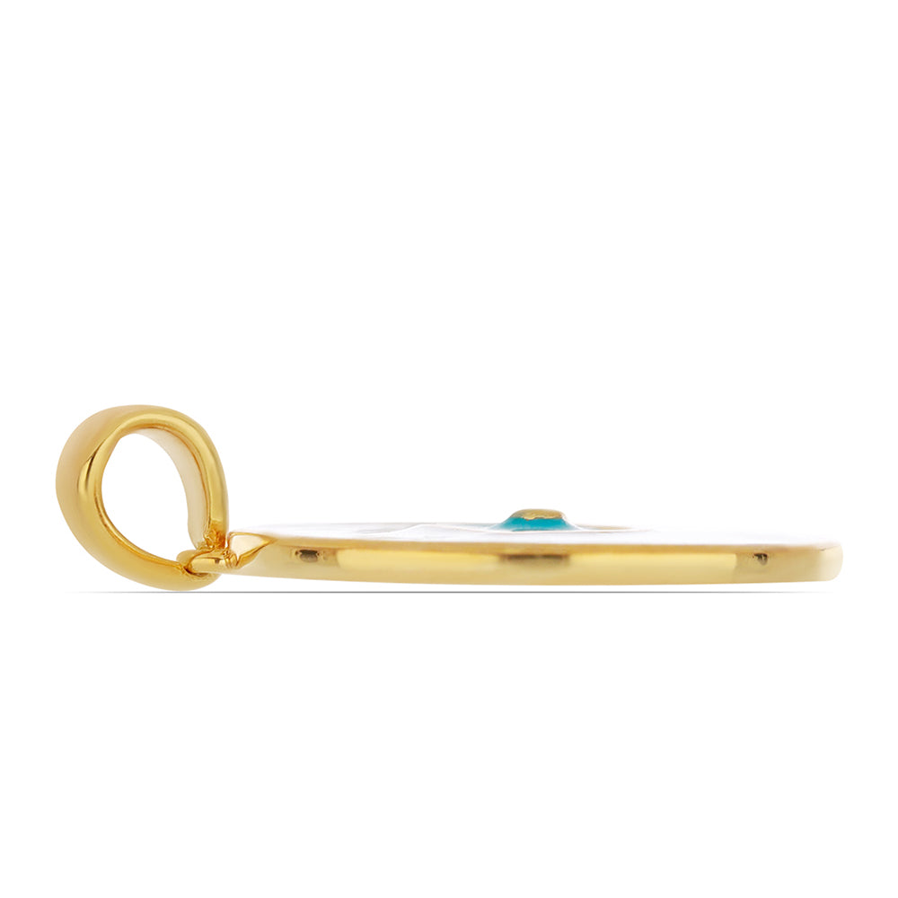 Pendente de Prata com Banho de Ouro com Esmalte Contraste: Cabeca de Veado (800)