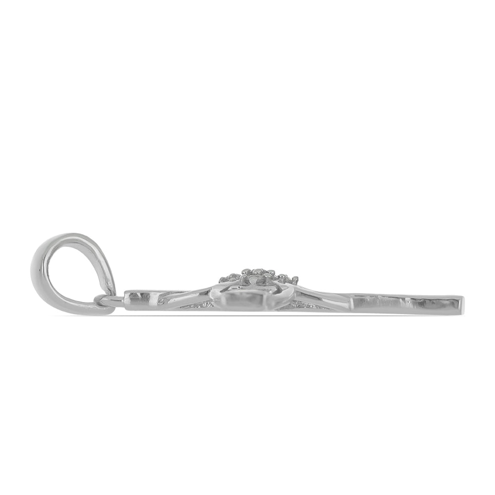 Pendente de Prata com Diamante Amarelo e Zircão Branco