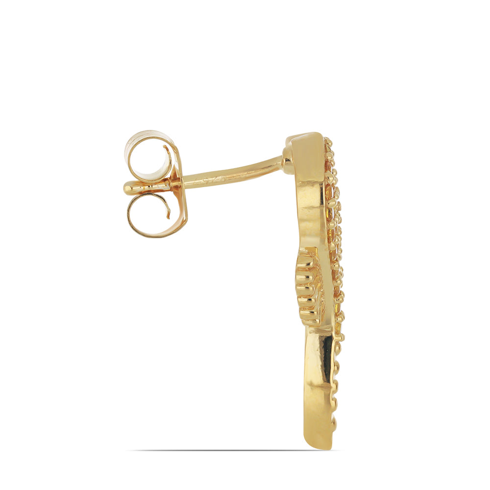 Conjunto de Prata com Banho de Ouro com Citrino de Ural Contraste: Cabeca de Veado (800)