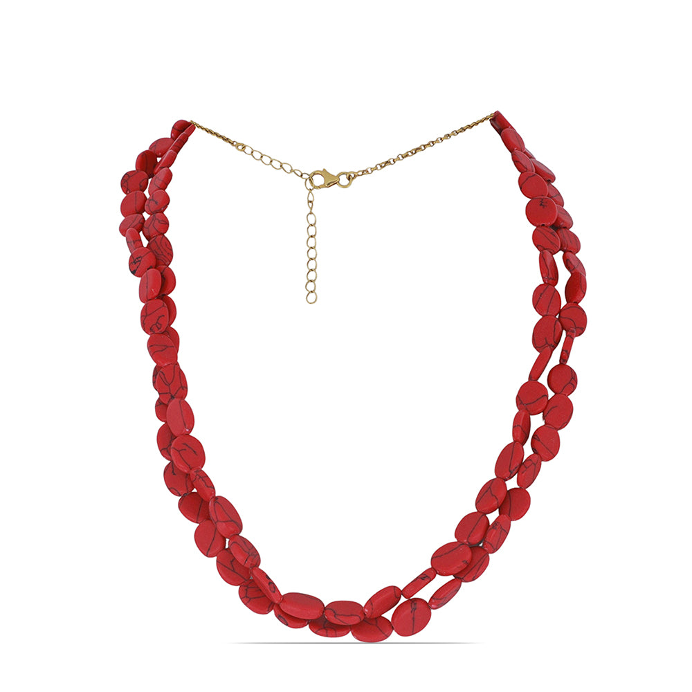 Colar de Prata com Banho de Ouro com Turquesa de Mohave