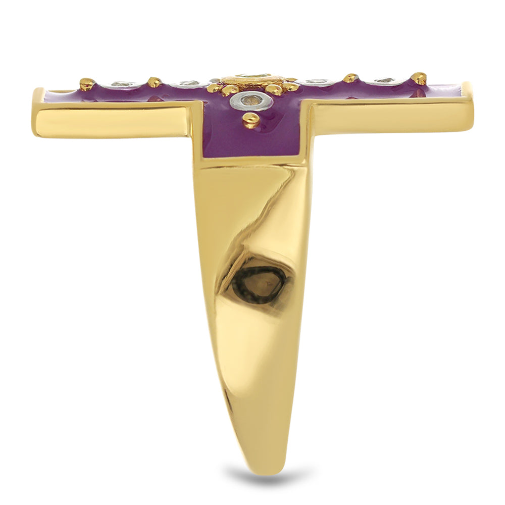 Anel de Prata com Banho de Ouro com Esmalte e Peridoto de Changbai Contraste: Cabeca de Veado (800)