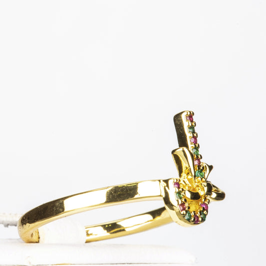 Conjunto de Liga de Ouro com Cristal Emporia® Vermelho ( Anel )