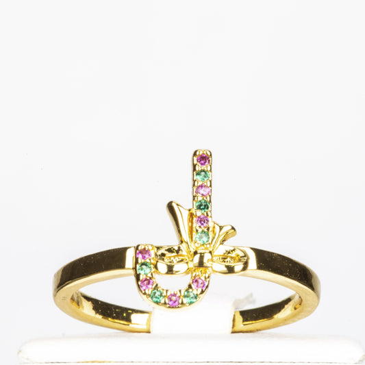 Conjunto de Liga de Ouro com Cristal Emporia® Vermelho ( Anel )