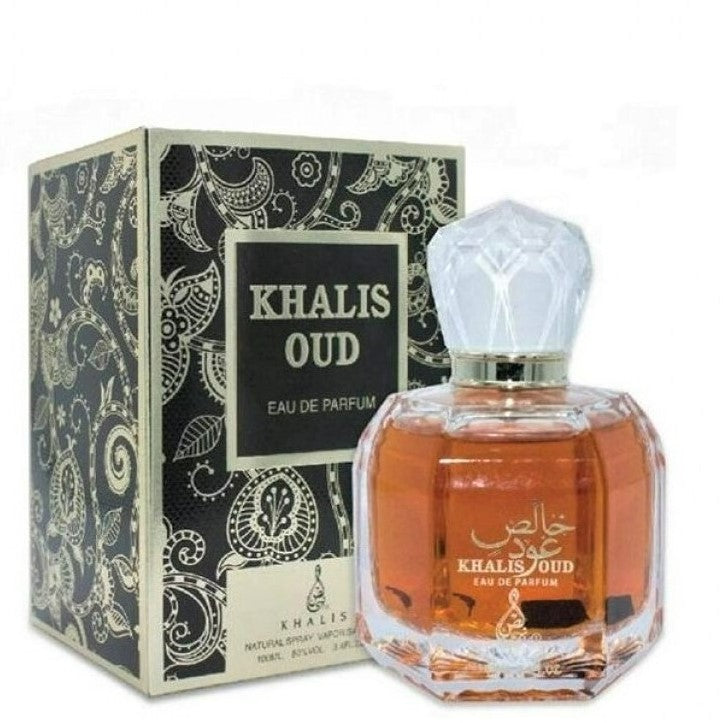 100 ml Eau de Perfume Khalis Oud Fragrância de Oud Apimentado Intenso para Homem