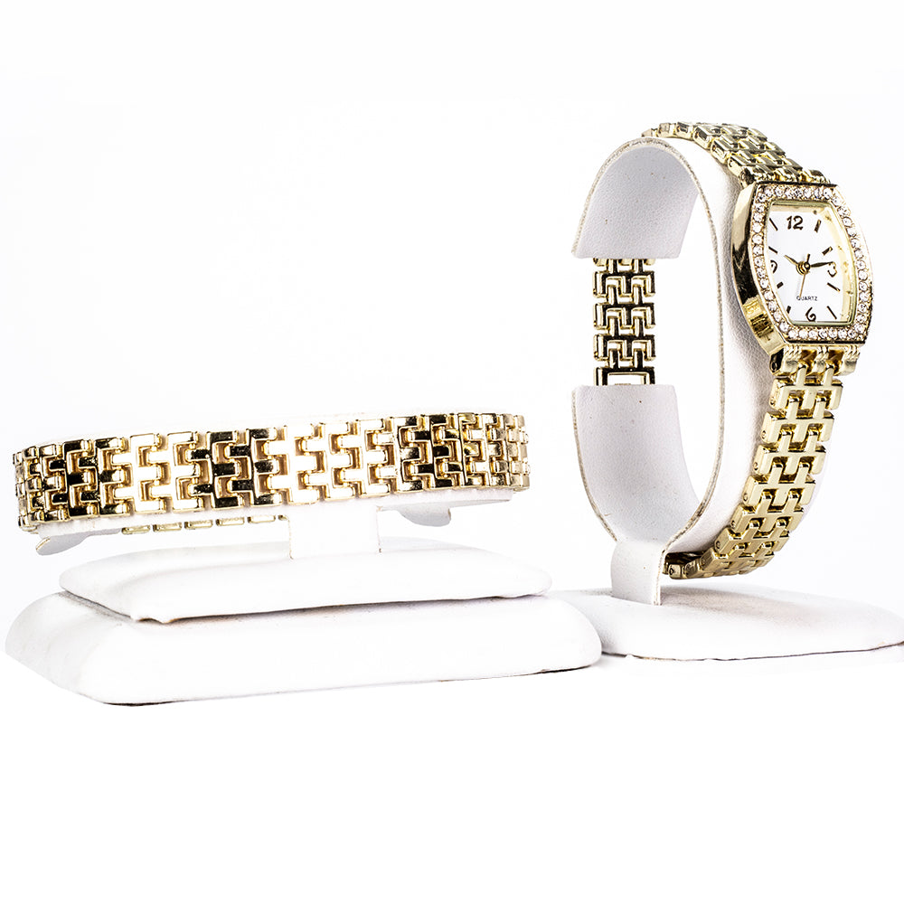 Conjunto de Liga de Ouro com Cristal Emporia® Branco ( Pulseira ) 1 