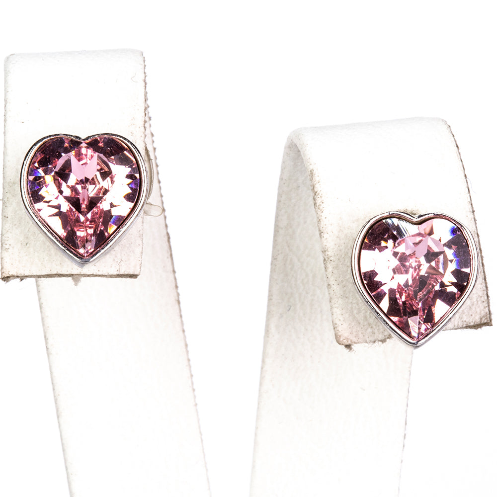 Conjunto de Liga de Ouro com Cristal Emporia® Branco e Cristal Emporia® Rosa ( Brincos+Pulseira )
