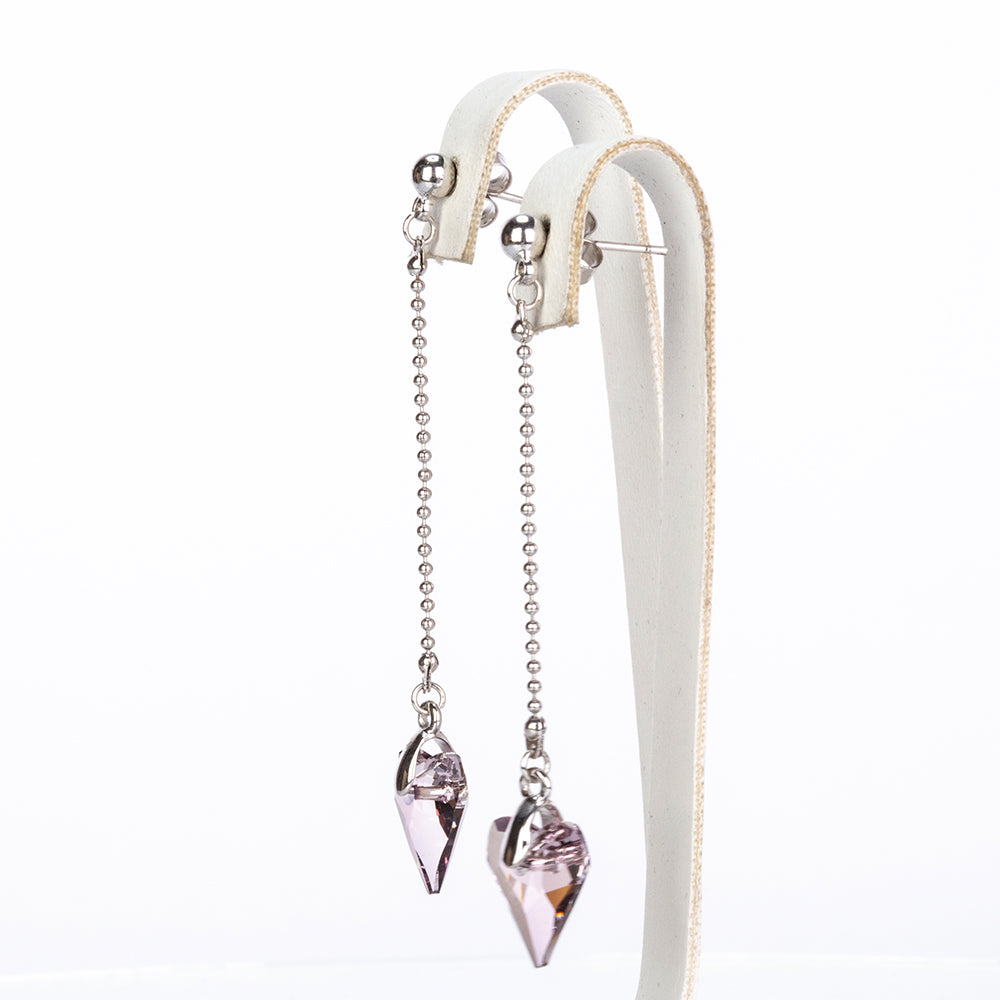 Conjunto de Liga de Ouro com Cristal Emporia® Roxo ( Brincos+Pendente ) 3 