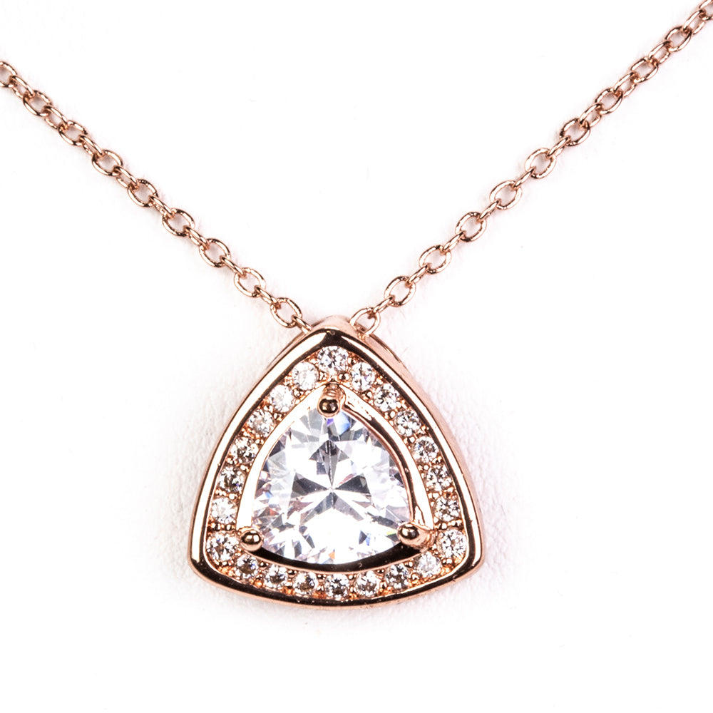 Conjunto de Liga de Ouro com Cristal Emporia® Branco ( Colar+Brincos )