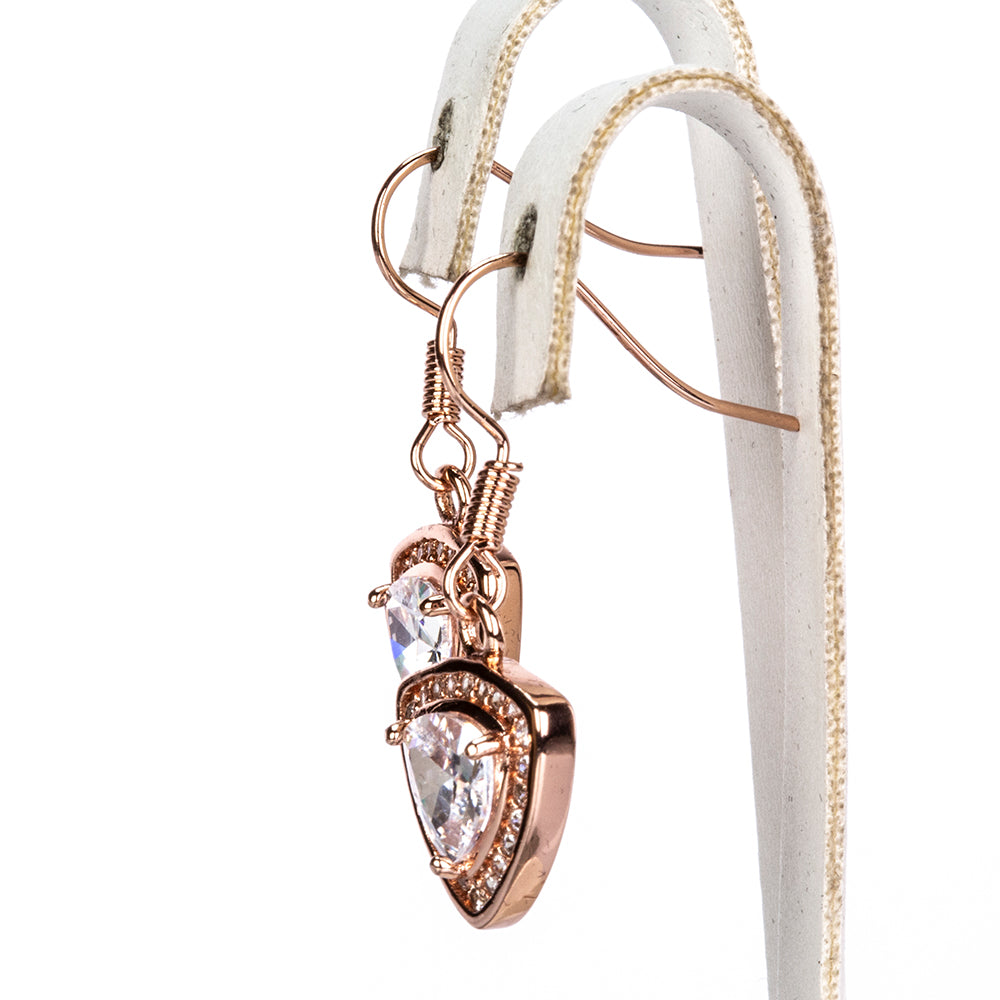 Conjunto de Liga de Ouro com Cristal Emporia® Branco ( Colar+Brincos ) 3 