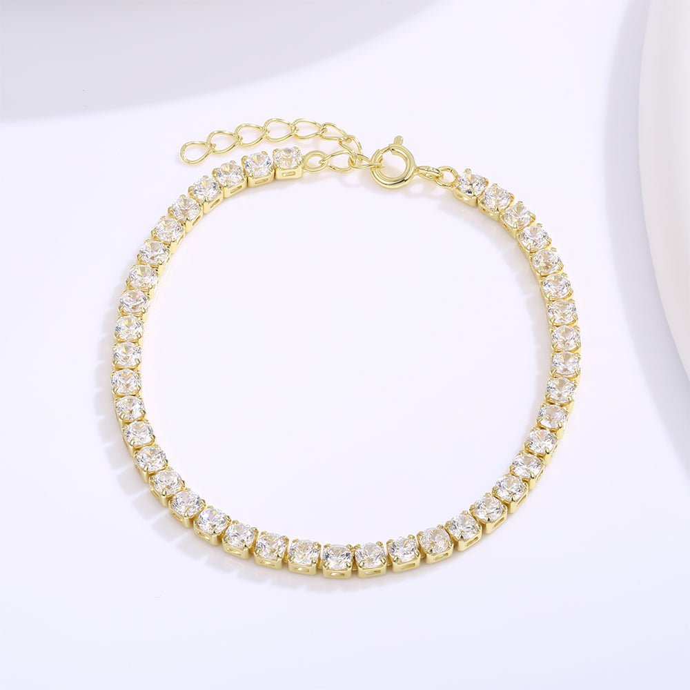 Pulseira de Liga de Ouro com Cristal Emporia® Branco 1 