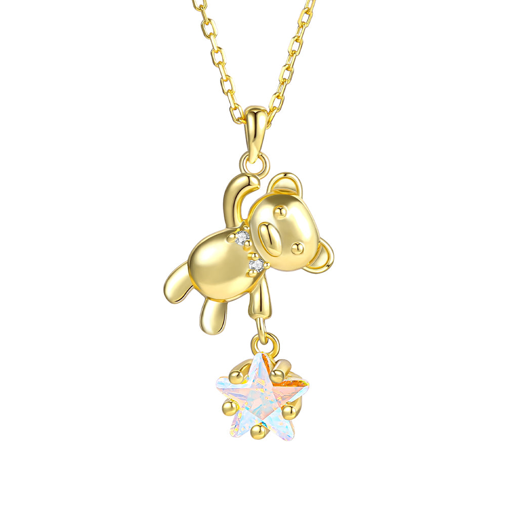 Colar de Liga de Ouro com Cristal Emporia® Branco 1 