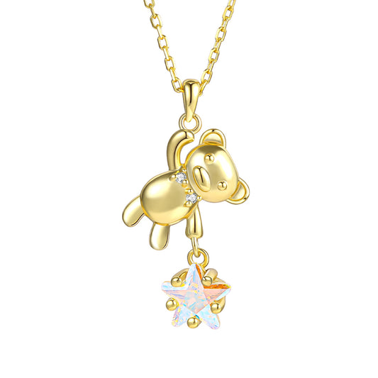 Colar de Liga de Ouro com Cristal Emporia® Branco