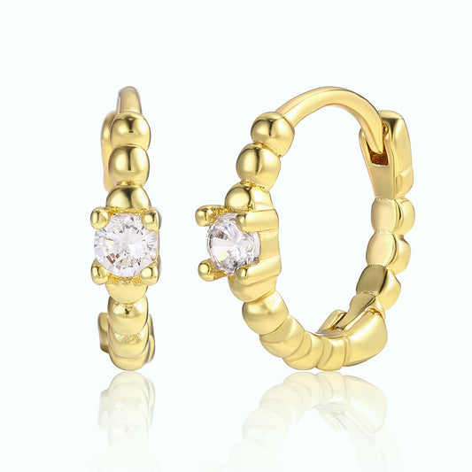 Brincos de Liga de Ouro com Cristal Emporia® Branco