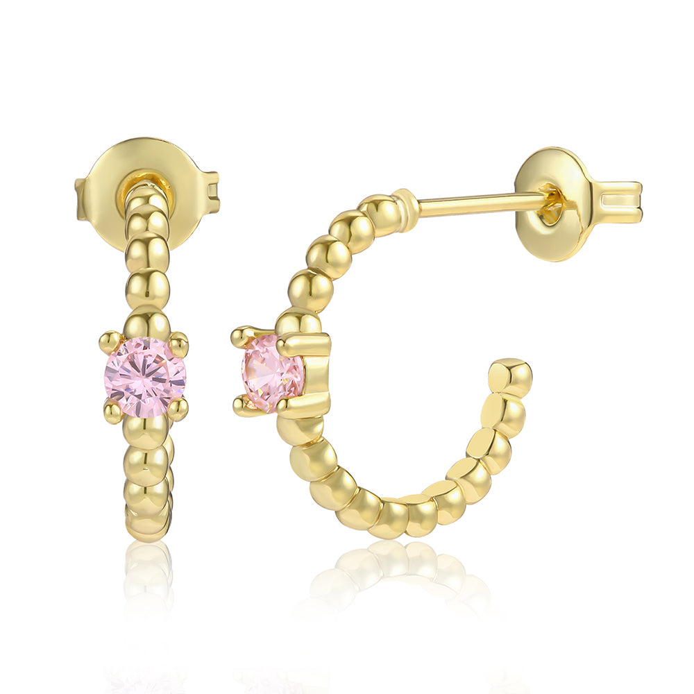 Brincos de Liga de Ouro com Cristal Emporia® Rosa