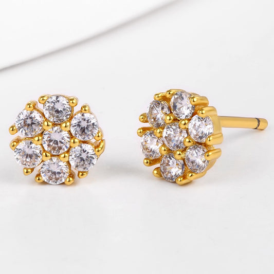 Brincos de Liga de Ouro com Cristal Emporia® Branco