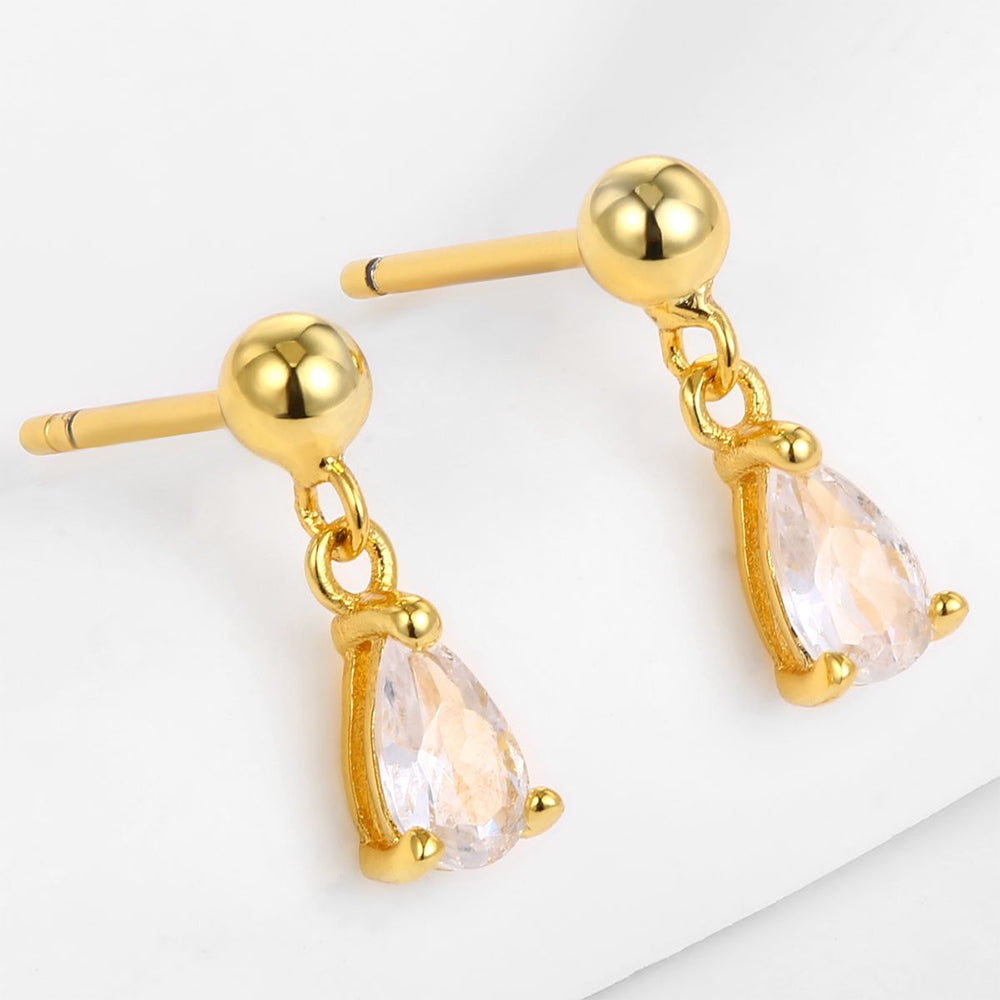 Brincos de Liga de Ouro com Cristal Emporia® Branco 1 