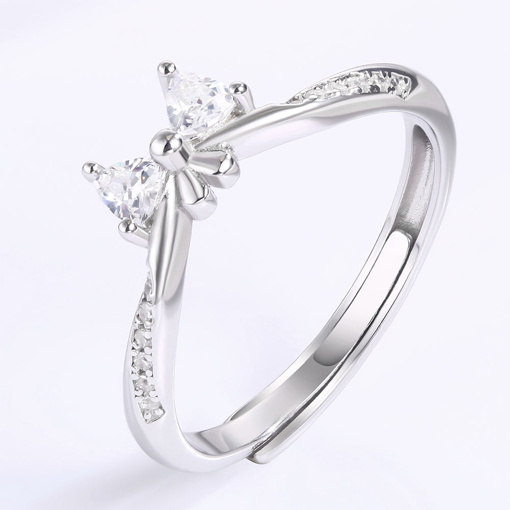 Anel de Liga de Ouro com Cristal Emporia® Branco 1 