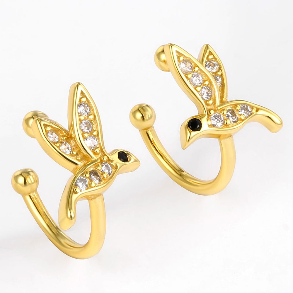 Brincos de Liga de Ouro com Cristal Emporia® Branco e Cristal Emporia® Preto 1 