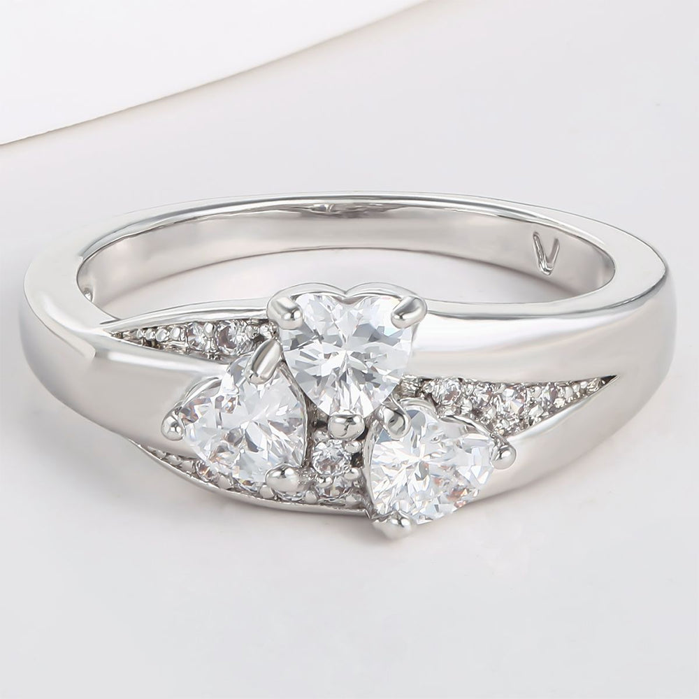 Anel de Liga de Ouro com Cristal Emporia® Branco