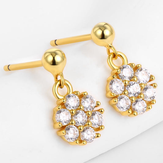 Brincos de Liga de Ouro com Cristal Emporia® Branco