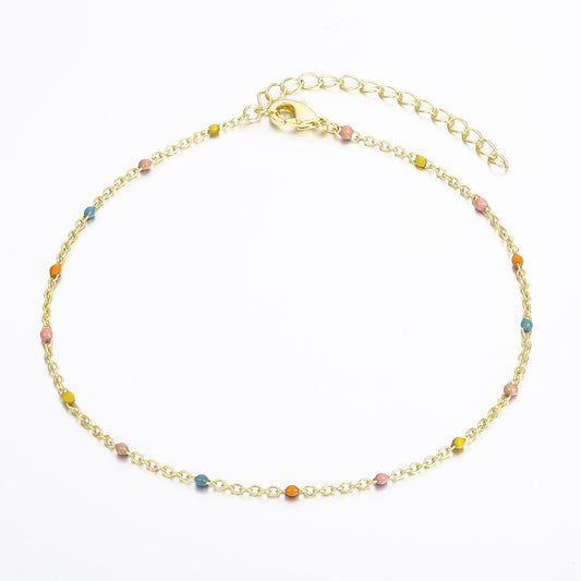Pulseira de Liga de Ouro com Cristal Emporia® Azul e Cristal Emporia® Amarelo