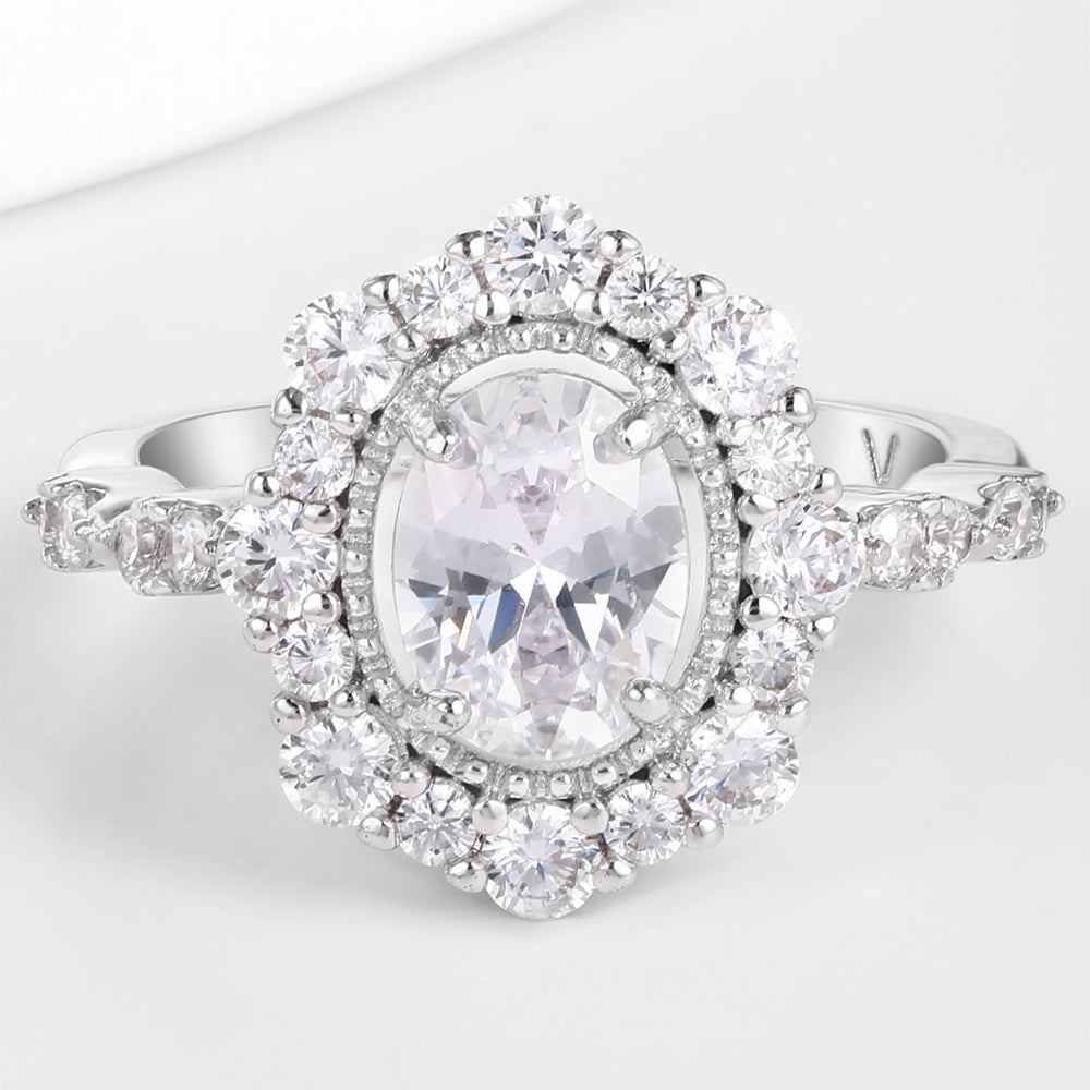 Anel de Liga de Ouro com Cristal Emporia® Branco 1 