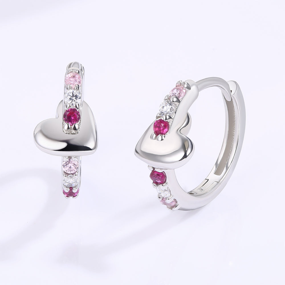 Brincos de Liga de Ouro com Cristal Emporia® Branco e Cristal Emporia® Vermelho