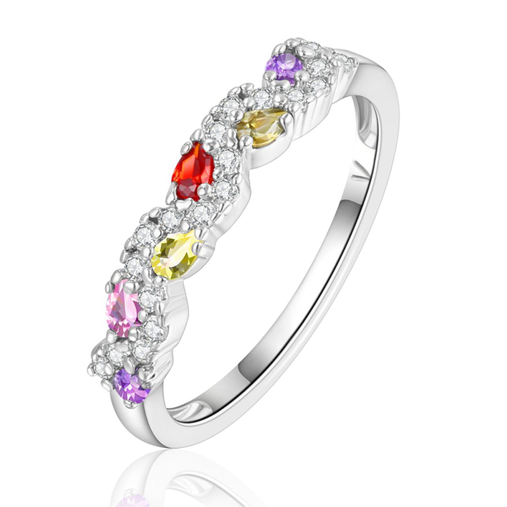 Anel de Liga de Ouro com Cristal Emporia® Vermelho