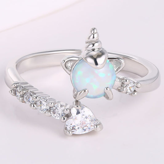 Anel de Liga de Ouro com Cristal Emporia® Branco