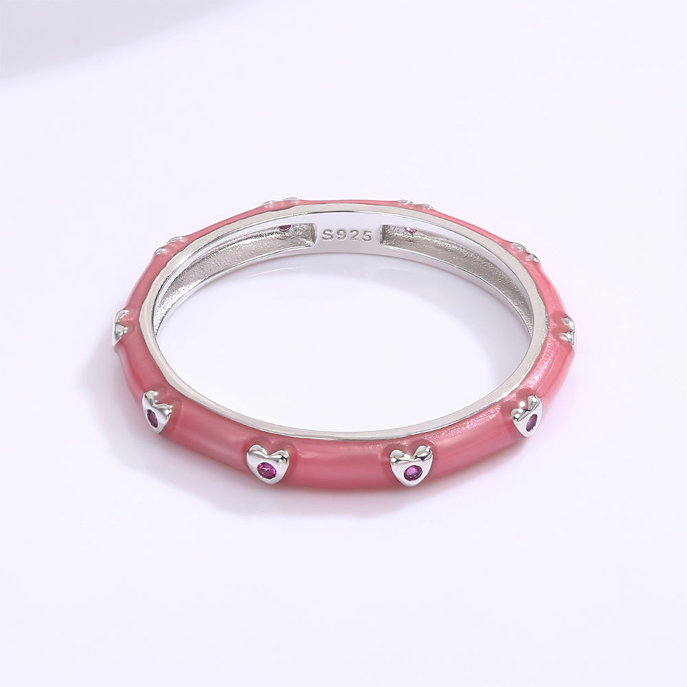 Anel de Liga de Ouro com Cristal Emporia® Branco e Esmalte 1 